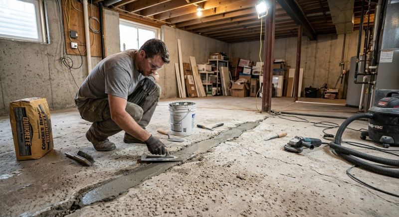 Cracked Basement Floor Repair in Miami Dade County, FL